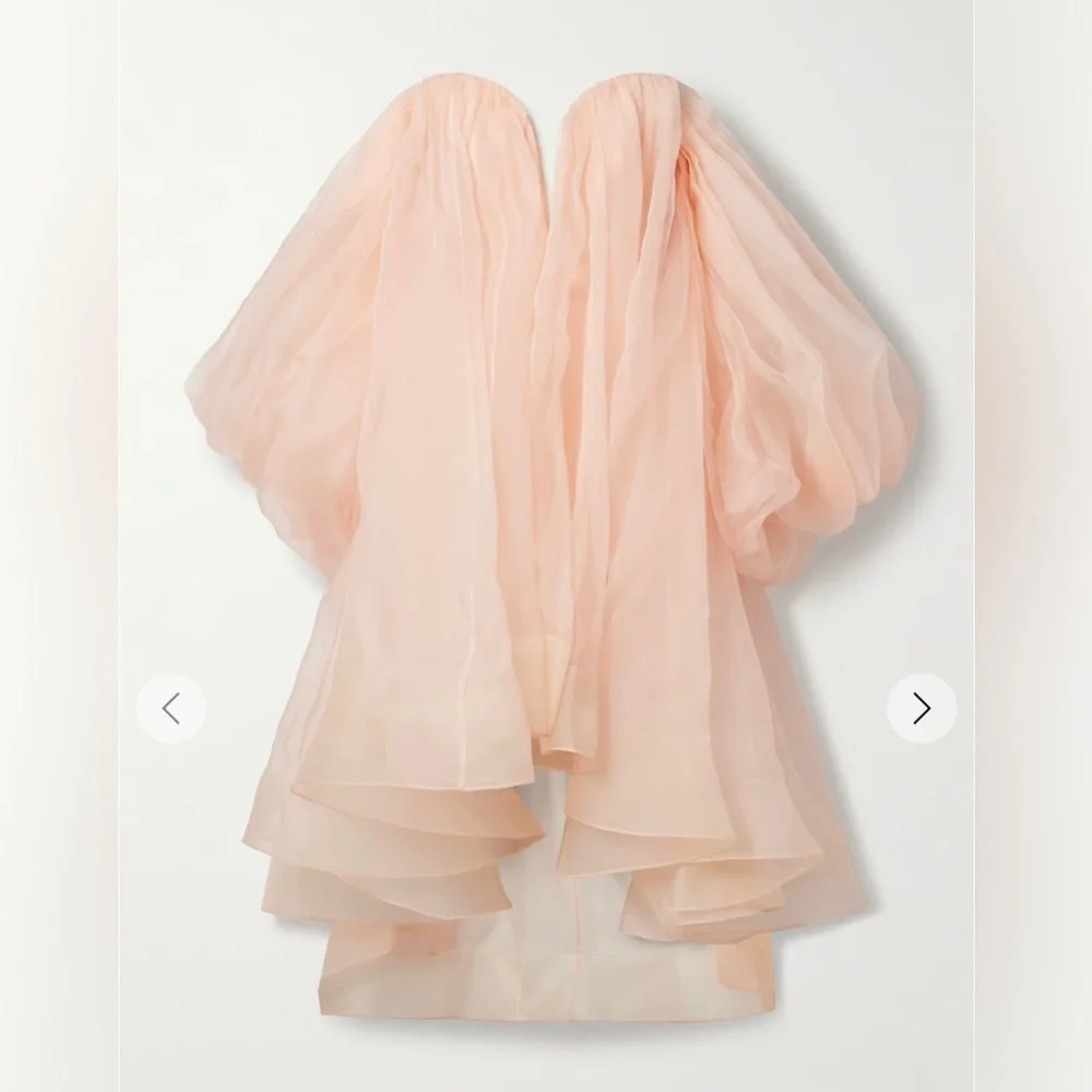 ZIMMERMANN Crush Pink Strapless gathered silk-organza Mini Dress AU 0 (US 4) - Picture 2 of 12